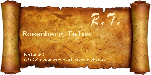 Rosenberg Telma névjegykártya